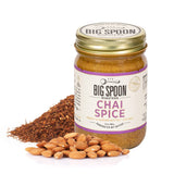 Big Spoon Roasters Chai Almond & Peanut Butter w/Raw Honey & Sea Salt - Keto Friendly, Low Sugar Almond Butter - Crunchy Almond Butter w/Bee-Friendly