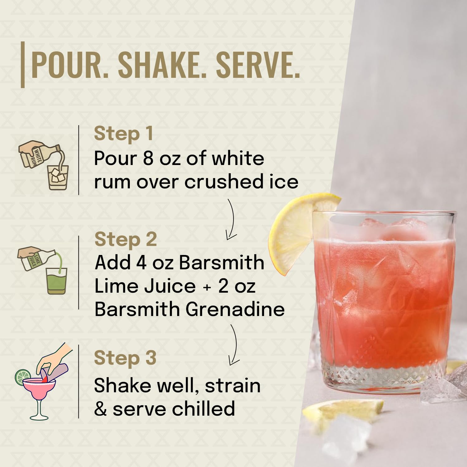 Barsmith Bar Essentials Grenadine Syrup - Sweet Cherry and Pomegranate Notes - No Artificial Flavors & Non-GMO Cocktail Mixer - Ideal for Shirley