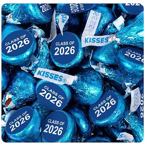85 Pcs Blue Graduation Candy Class of 2026 Kisses Chocolate (13.6oz, Approx. 85 Pcs)