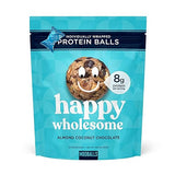 Happy Wholesome Almond Coconut Chocolate Protein Balls, 10 Count, 7.05oz Bag, 8g Protein per Serving, Individually Wrapped, Gluten Free Snack