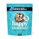Happy Wholesome Almond Coconut Chocolate Protein Balls, 10 Count, 7.05oz Bag, 8g Protein per Serving, Individually Wrapped, Gluten Free Snack
