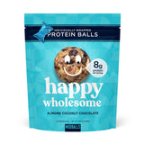 Happy Wholesome Almond Coconut Chocolate Protein Balls, 10 Count, 7.05oz Bag, 8g Protein per Serving, Individually Wrapped, Gluten Free Snack