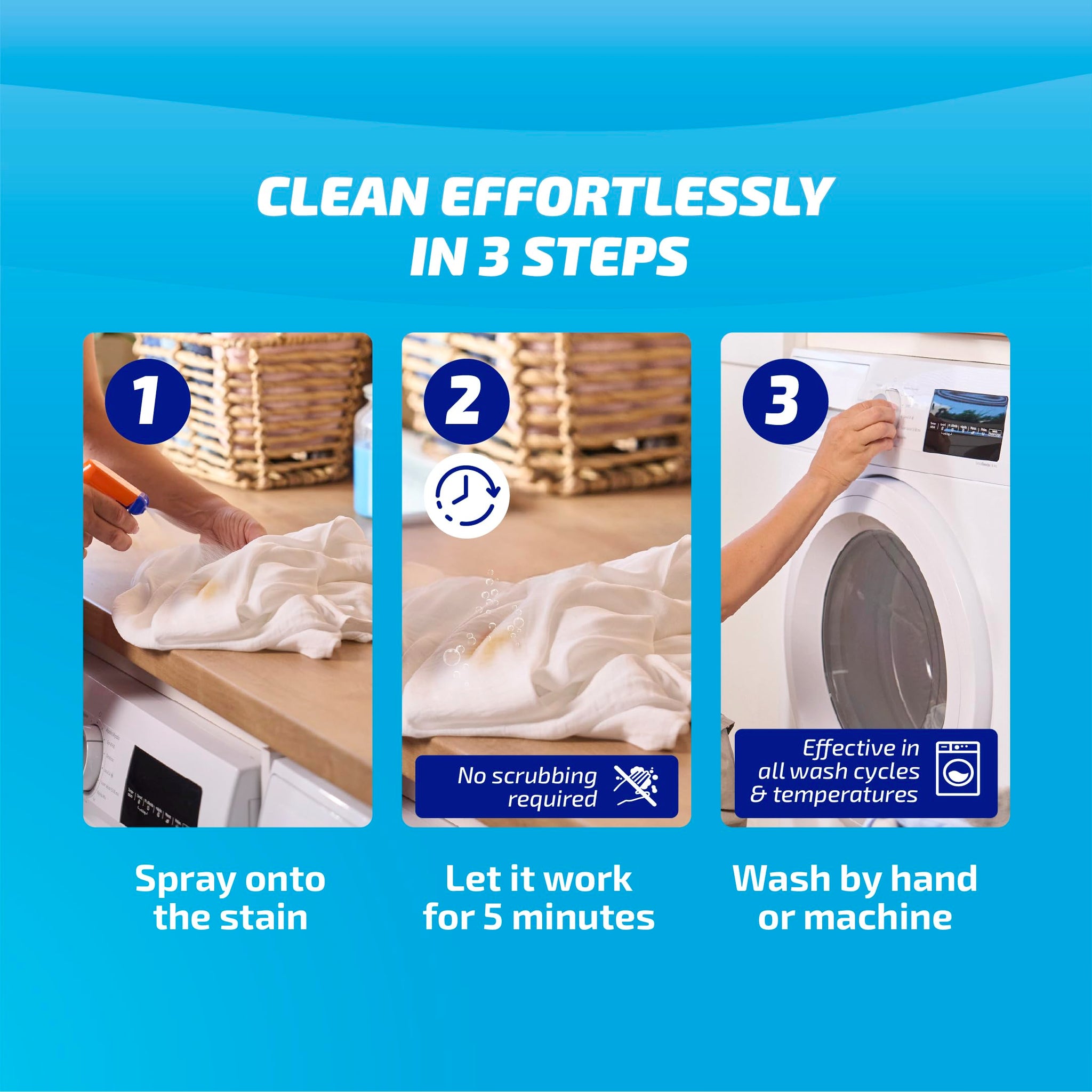 KH7 Stain Remover: Powerful Pre-Treatment for Tough Stains on Clothes. Removes All Types of Stains, Blood, Grass, Grease, Makeup and More, 26 oz