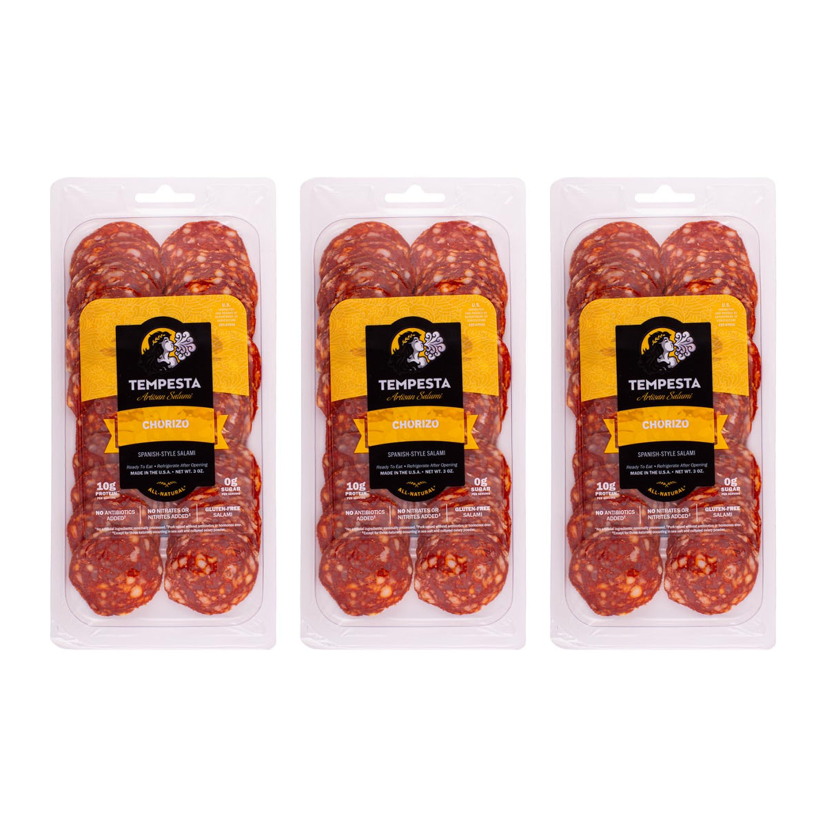 Tempesta CHORIZO Spanish-Style Salami, 3 OZ (Pack of 3)
