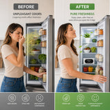 Fridge Deodorizer - Activated Charcoal Refrigerator Odor Eliminator - Long-Lasting Fridge Odor Absorber for Freezer, Cooler & Lunch Box - Baking Soda
