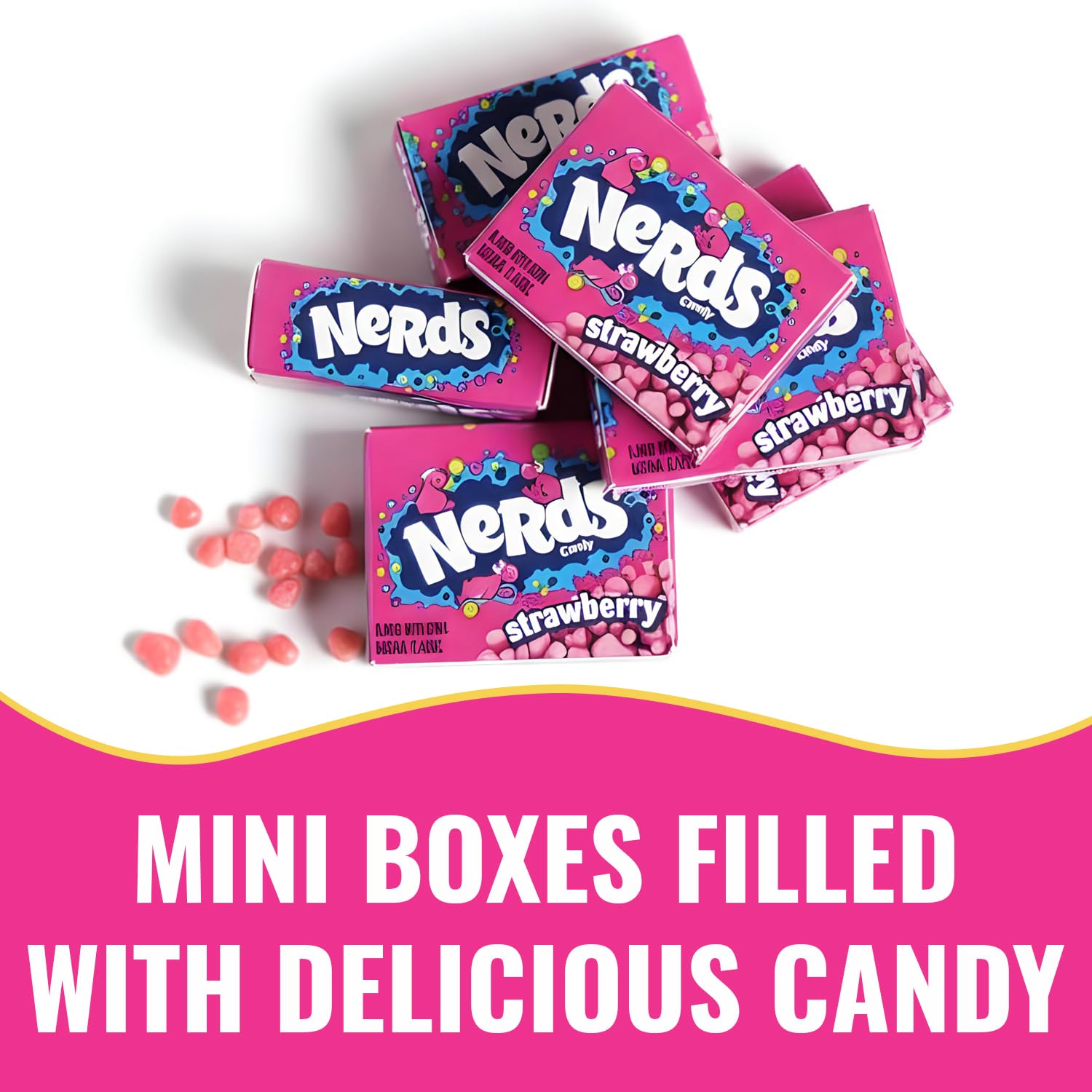 37.6 Lb. Bulk 1134 pieces Strawberry Nerds Mini Size Candy Boxes