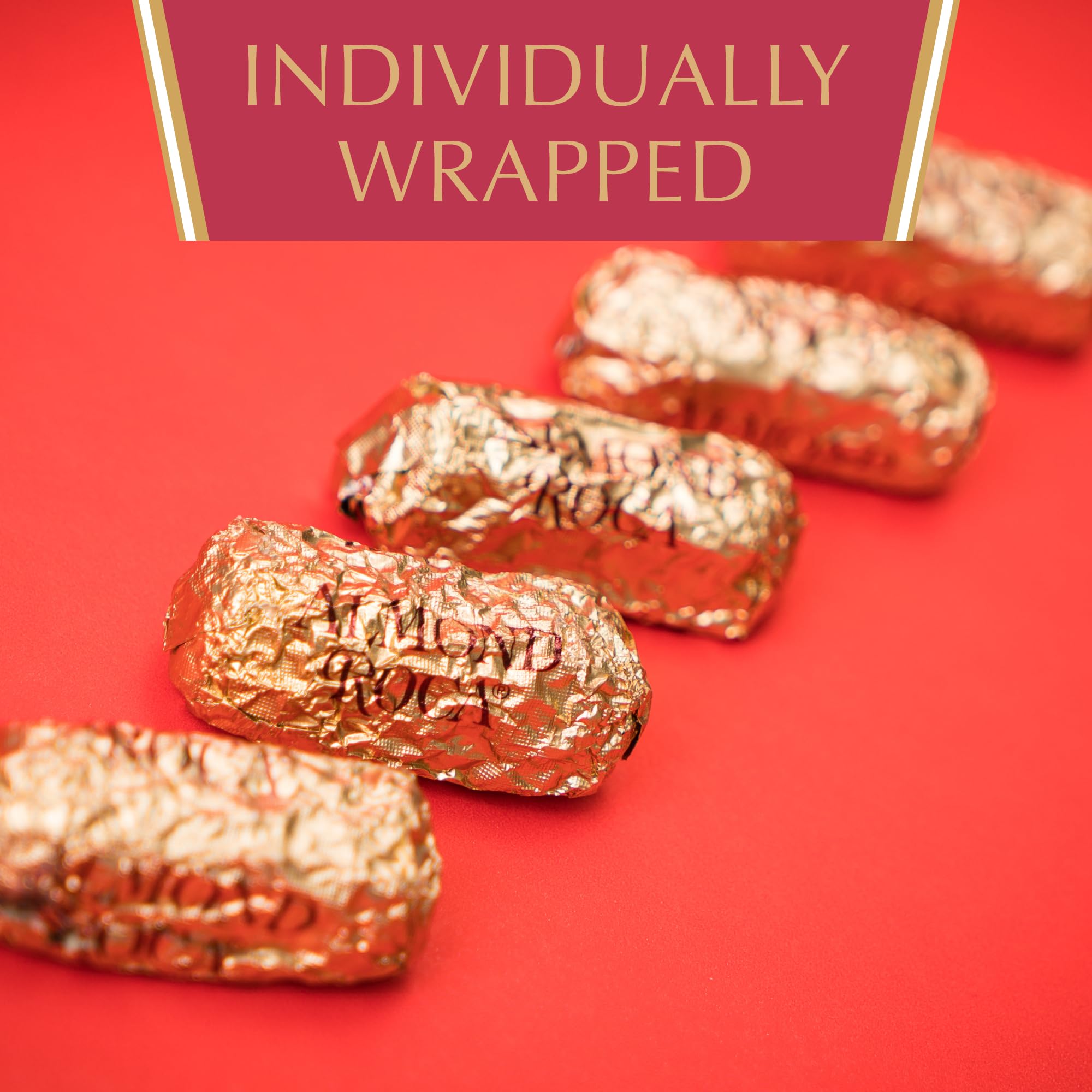 Almond Roca Pack of 1-10oz Individually Wrapped Chocolate Candy - Original Buttercrunch Toffee with Almonds - Gluten Free, Kosher, Chocolate