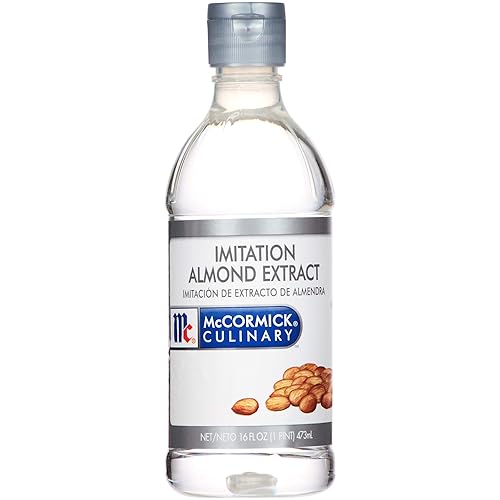 McCormick Culinary Imitation Almond Extract, 16 fl oz - One 16 Fluid Ounce Bottle of Clear Almond Extract for Baking, Best in Baked Goods, Desserts