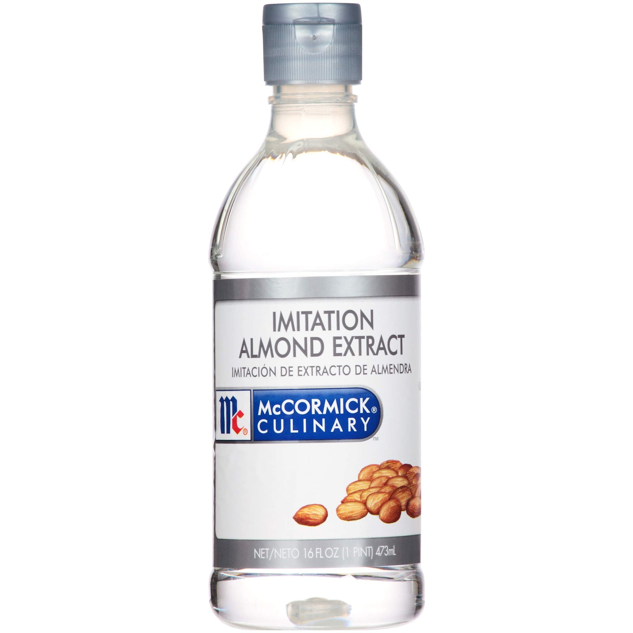 McCormick Culinary Imitation Almond Extract, 16 fl oz - One 16 Fluid Ounce Bottle of Clear Almond Extract for Baking, Best in Baked Goods, Desserts