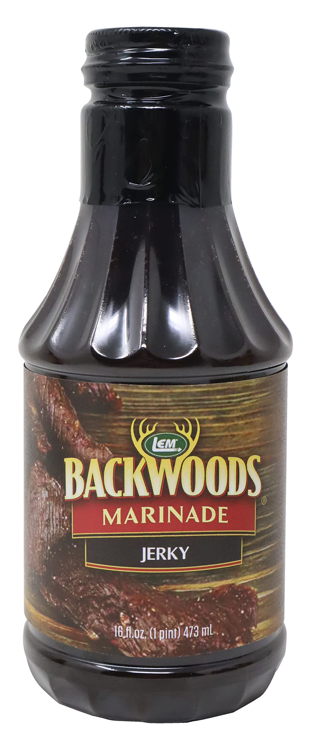 LEM Products Backwoods Jerky Marinade, Great for Wild Game and Domestic Meat, 16 Fluid Ounce Bottle