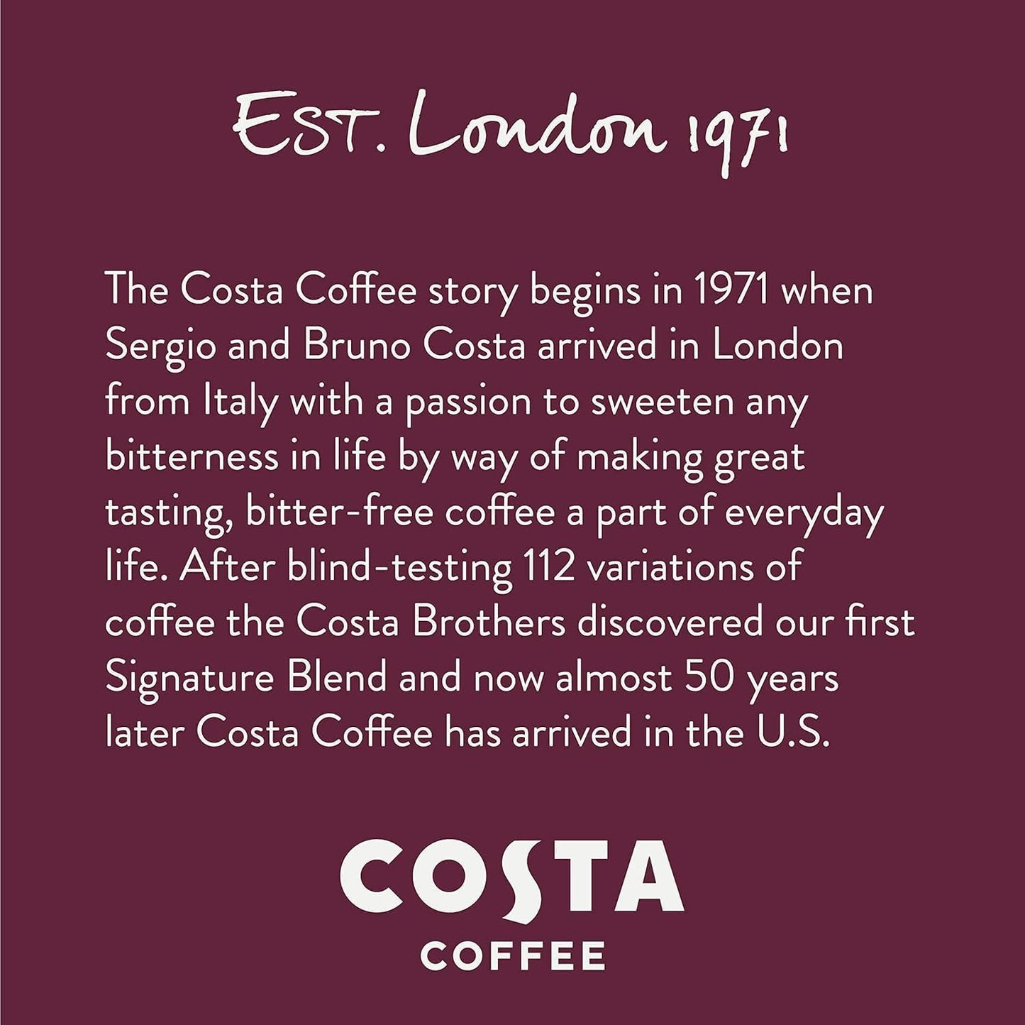 Costa Coffee Colombian Decaf Single Serve Pods - Single Origin - 60 ct Box