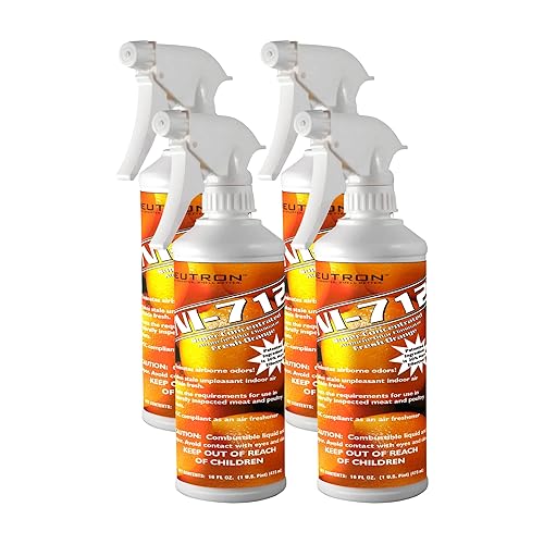 Neutron Industries NI-712 Fresh Orange Odor Eliminator Spray (4 bottles) - Powerful, Long-Lasting Odor Neutralizer - Instant Air Freshener for Home