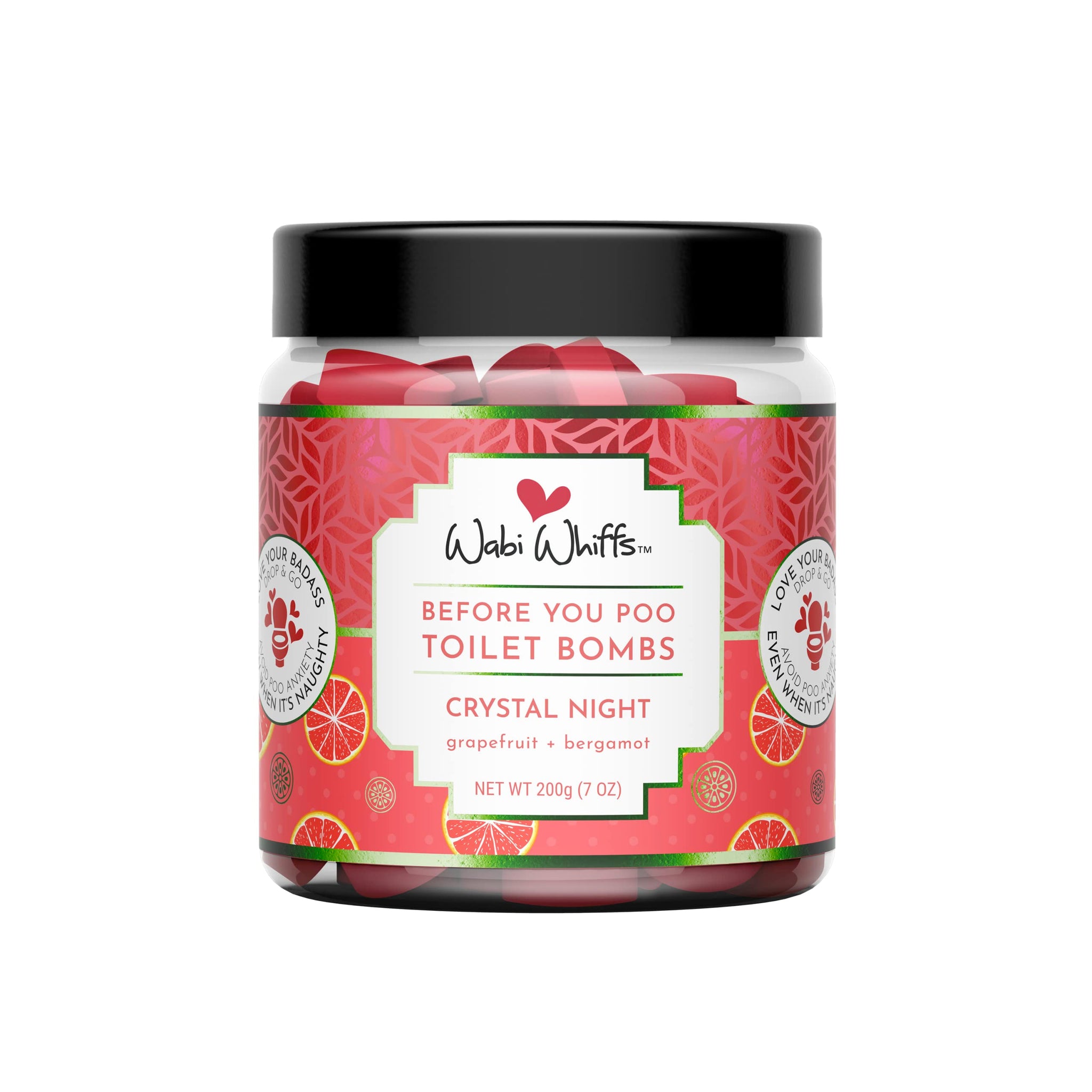 Wabi Whiffs Fizzing Toilet Bombs - Crystal Night | Natural Bathroom Deodorizer | Odor Eliminator Tablets For Freshness & Cleanliness | Eco-Friendly