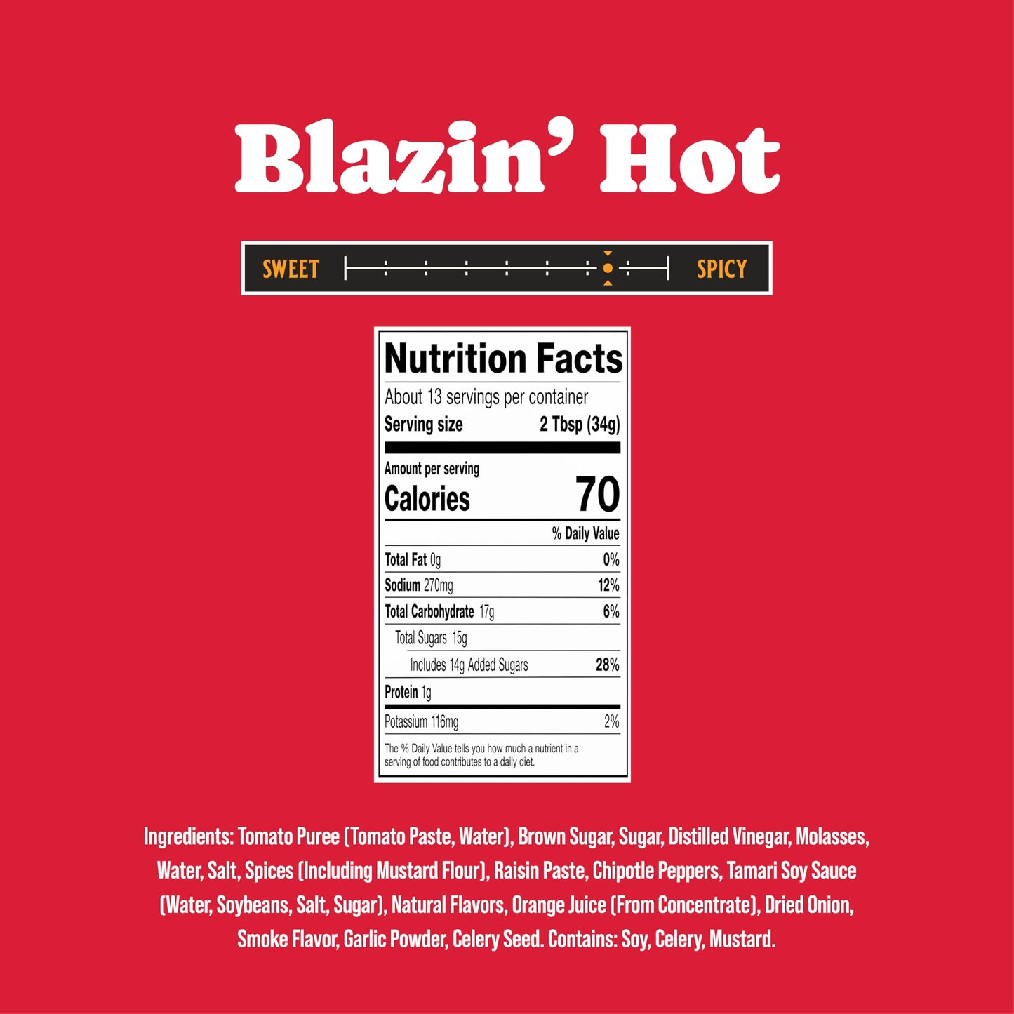 Rufus Teague Blazin' Hot BBQ Sauce, Non-GMO, Gluten-Free, 15.25 oz, 2-Pack