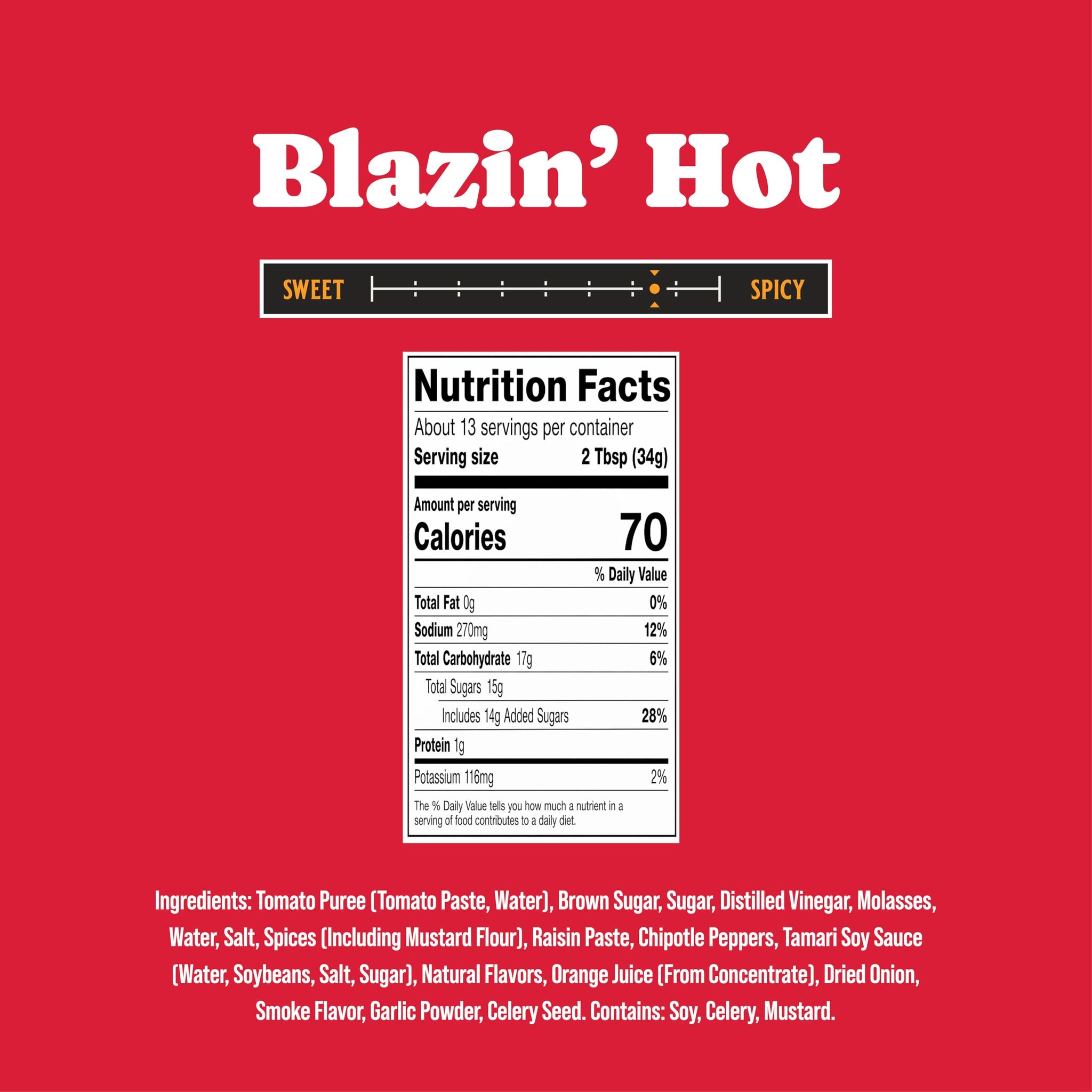 Rufus Teague Blazin' Hot BBQ Sauce, Non-GMO, Gluten-Free, 15.25 oz, 2-Pack