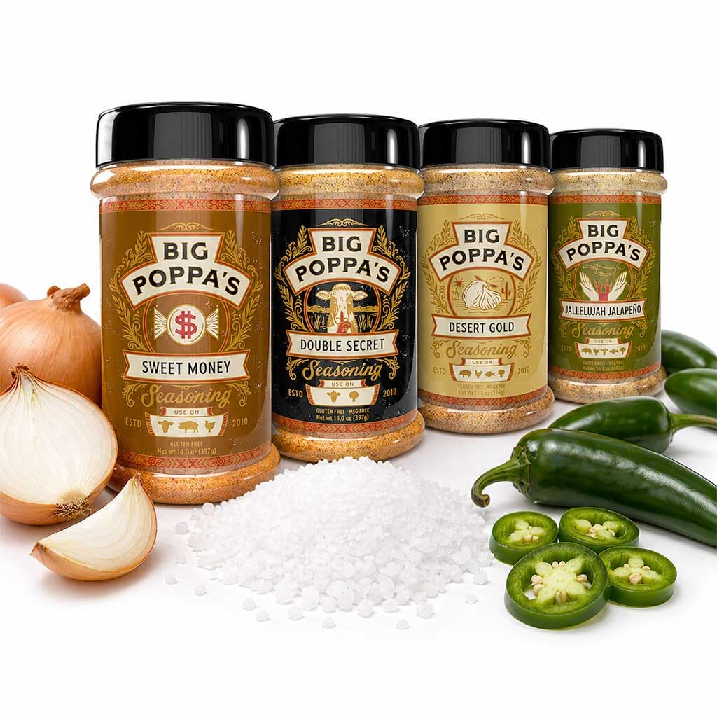 Big Poppa’s Must Have BBQ Seasoning Bundle - Award-Winning, Versatile BBQ Rub Seasoning Set for Chicken, Fish, Burgers and Tacos - Balanced