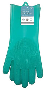 Sophisti-clean Scrubbing Gloves Heat Resistant Kitchen Scrubbers, One Size, Teal