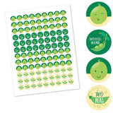 Big Dot of Happiness Double the Fun - Twins Two Peas in a Pod - Baby Shower or First Birthday Party Round Candy Sticker Favors - Labels Fit Chocolate