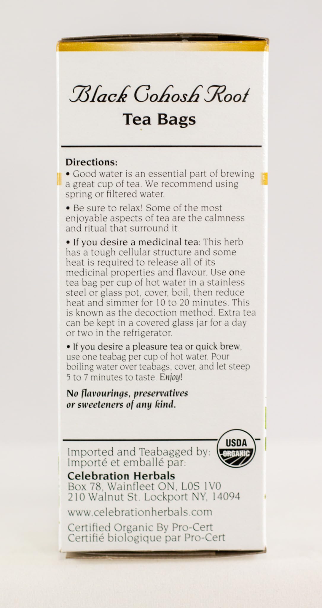 Celebration Herbals Black Cohosh Tea Organic, 24 Bag (Pack of 2)