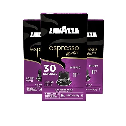 Lavazza Espresso Maestro Intenso Aluminum Capsules Compatible with Nespresso* Original Machines, Medium-Dark Espresso Roast, Arabica and Robusta (30