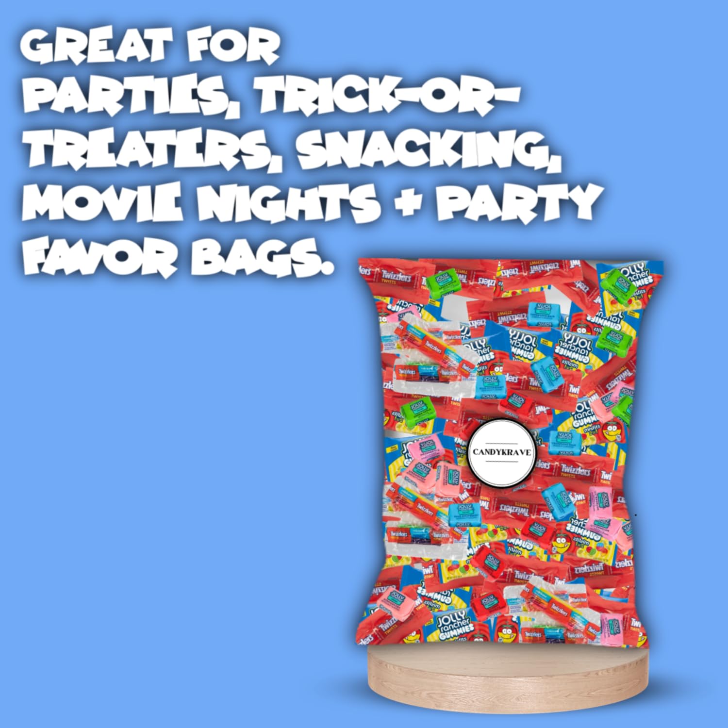 CandyKrave Candies with 6 Pounders pack of 4 Gummies Sweets Assortment Bulk Candy Variety Pack Individually Packed (Twizzlers Rainbow and Strawberry