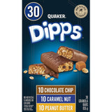 Dipps TRIPLE PLAY CLUB PACK Snack Bars, 30 Count, Chocolate, Caramel, Peanut Butter