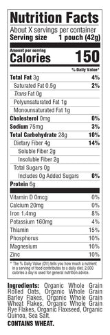 Post Better Oats Organic Instant Oatmeal with Flax Seeds and Quinoa, Bare Flavor, 11.8 Ounce