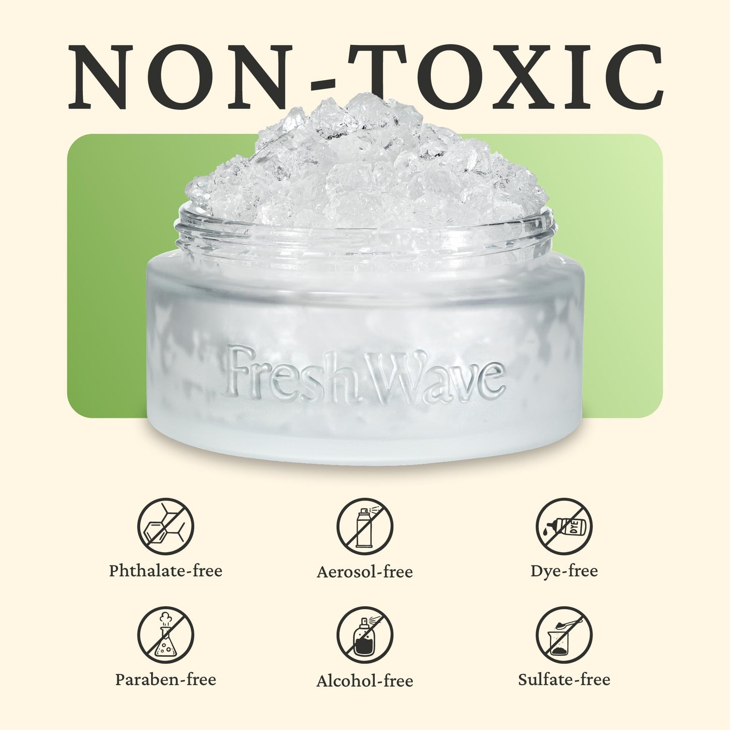 Fresh Wave Odor Removing Gel Eco-Refill, 63 oz. Original Scent | 2 Empty Refillable Glass Jars | 2 Room Set
