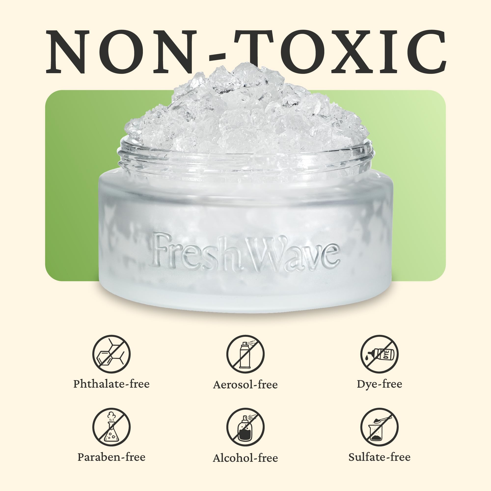 Fresh Wave Odor Removing Gel Eco-Refill, 63 oz. Original Scent | 2 Empty Refillable Glass Jars | 2 Room Set
