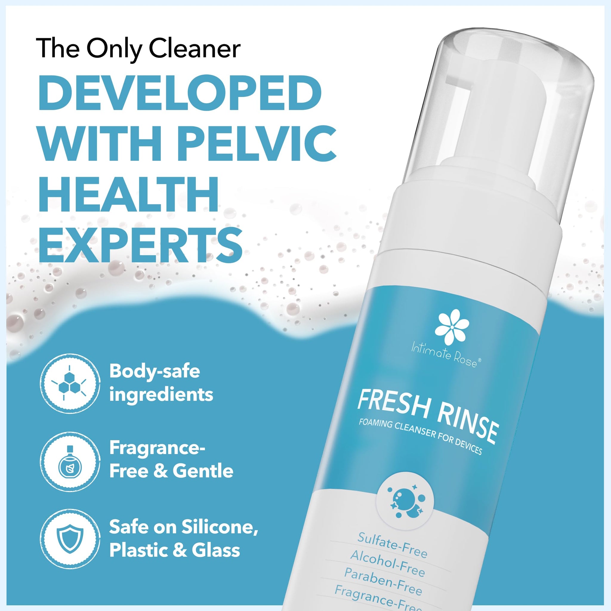 Travel Size Foaming Toy Cleaners - Silicone-Safe Toy Cleaner - On-the-Go Cleaning Solution, Gentle, 100% Fragrance-Free, 1.7 fl oz (50ml)