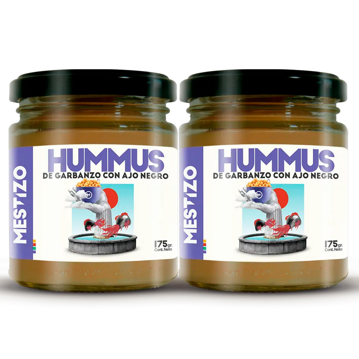 THEARG THE ARG | Pack x2 Chickpeas Hummus with Black Garlic | Dip your Chips Crackers Bread and More | Healthy Snacks 100% Natural