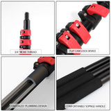 CNHOPOLE Water Fed Pole Window Cleaning Brush System Solar Panel Washing Kit 24ft Extension Pole Telescopic High Reach Cleaner with Soap Dispenser