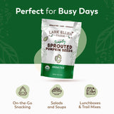 Lark Ellen Farm Sprouted Organic Pumpkin Seeds - Raw, Unsalted, Air-Dried Pepitas for Snacking, Salads, Trail Mix - USDA Organic, Non-GMO, Vegan
