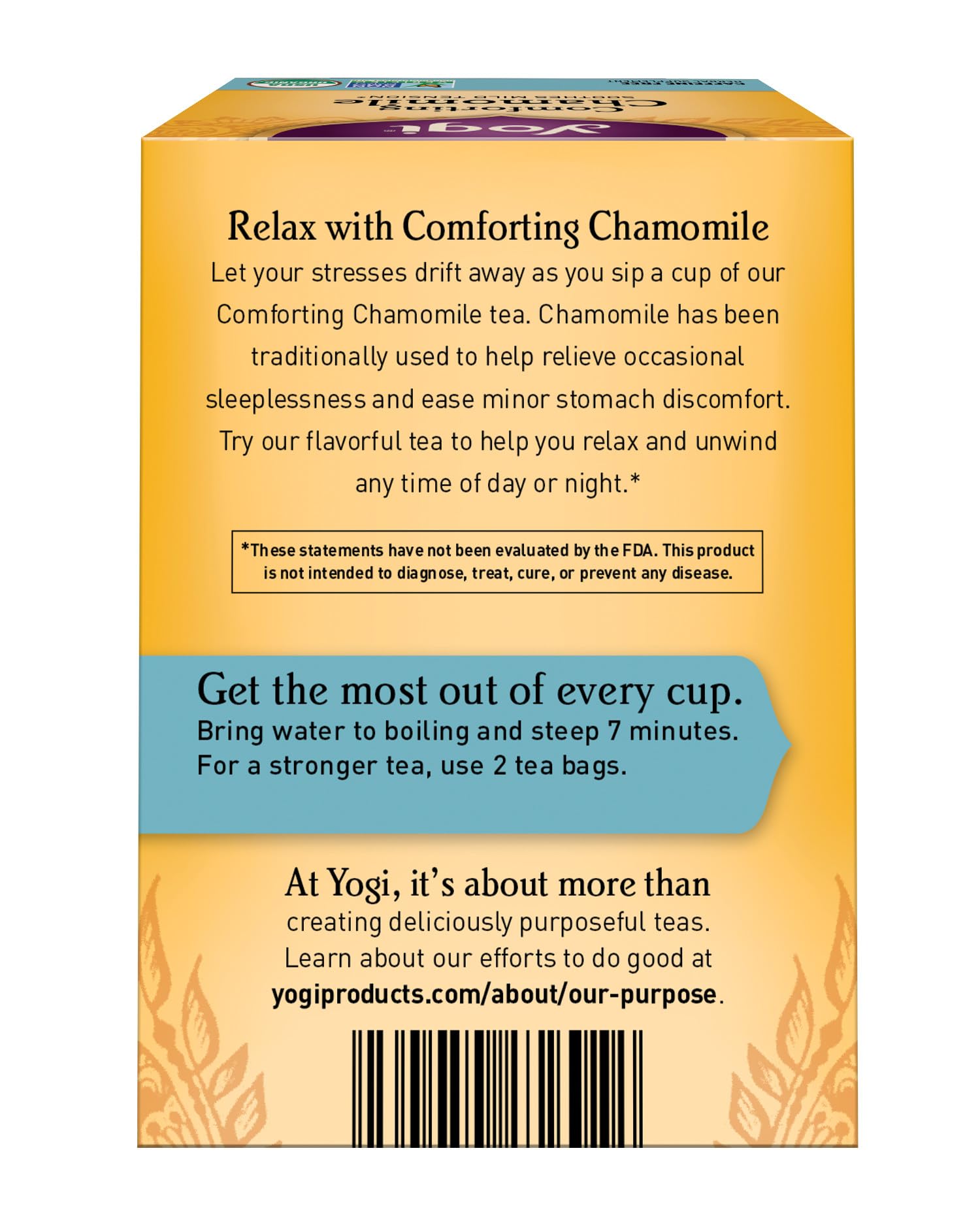 Yogi Tea, Chamomile, 16 Count, Packaging May Vary