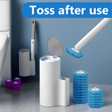 2 Pack Disposable Toilet Brush and Holder Set, Disposable Toilet Cleaning System Extended Handle with 48 Toilet Wand Refills, Toilet Brush for Toilet