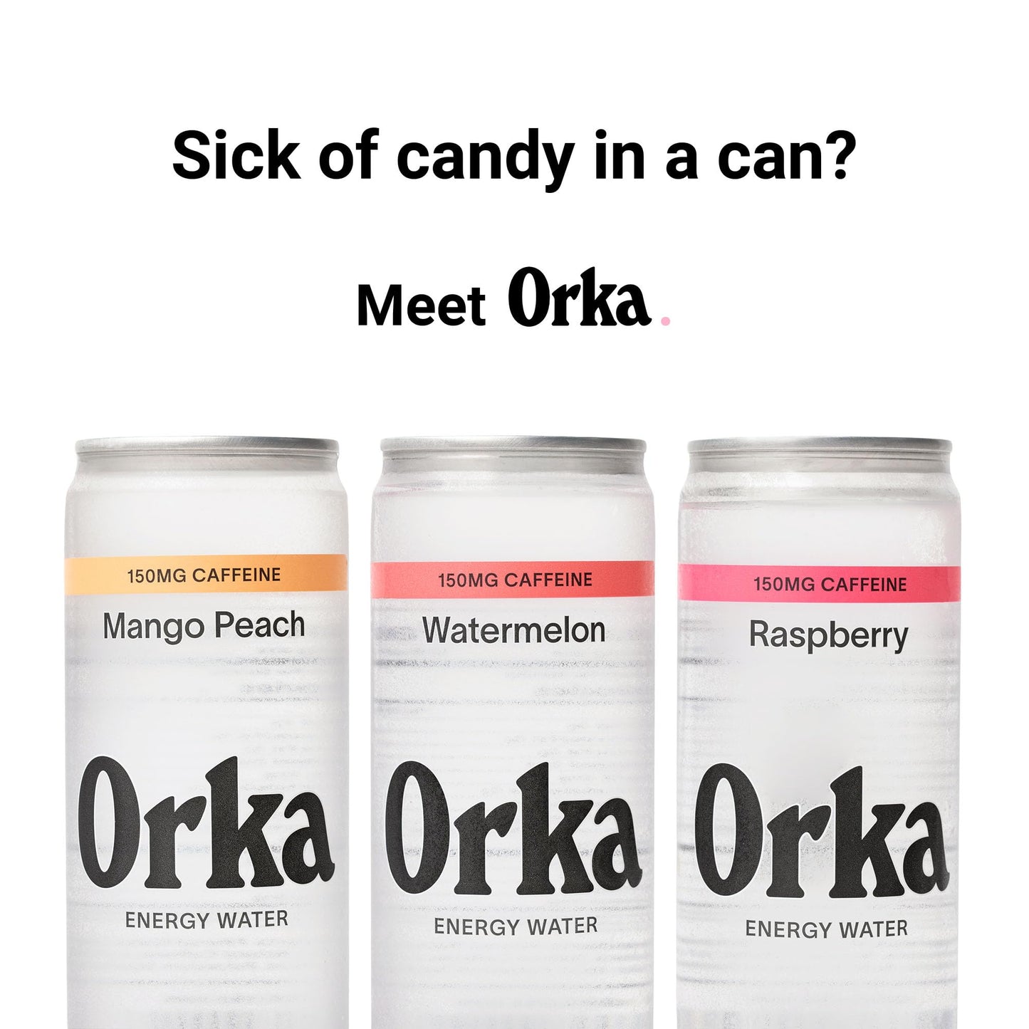 Orka Energy Water - Sugar-Free, Zero-Calorie, Non-Carbonated Caffeinated Water (12oz Cans, Variety Pack) | 150mg Natural Caffeine + Natural L-Theanine