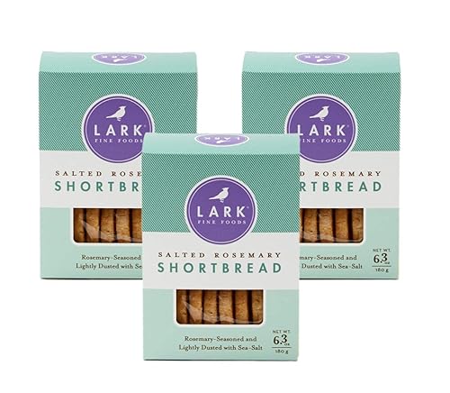 Salted Rosemary Shortbread Cookies by Lark Fine Foods - Pack of 3