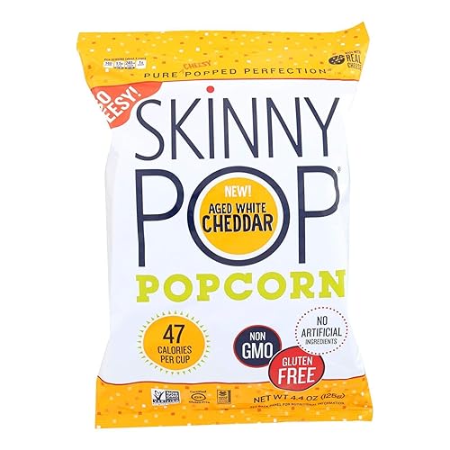 Skinnypop Aged White Cheddar Popcorn, 4.4 Ounce - 12 per case.