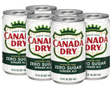 Canada Dry Ginger Ale Zero Sugar, 7.5 Fl Oz Cans, 24 Pack