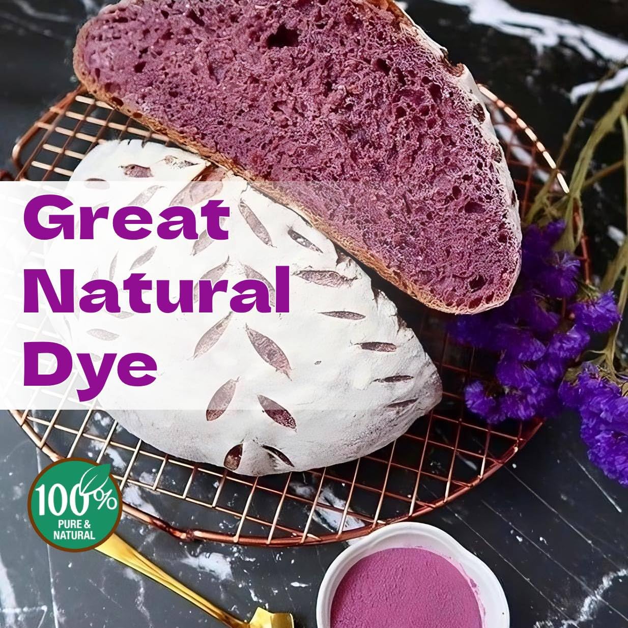 Purple Sweet Potato Powder, Pure All Natural Purple Sweet Potato Powder for Baking, Flavoring, Smoothies, Beverage, 8 oz