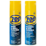 Zep Oven & Grill Cleaner 19 oz (1 Unit) and Zep Foaming Glass Cleaner 19 oz (1 Unit) - Oven and Grill Cleaner with Foaming Glass Cleaner for Kitchen