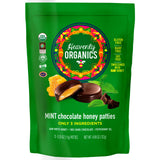 Heavenly Organics Mint Chocolate Honey Patties, 1 Bag- 12 single/bag Made with 100% Organic Cocoa and 100% Organic Raw White Honey; Non-GMO, Fair