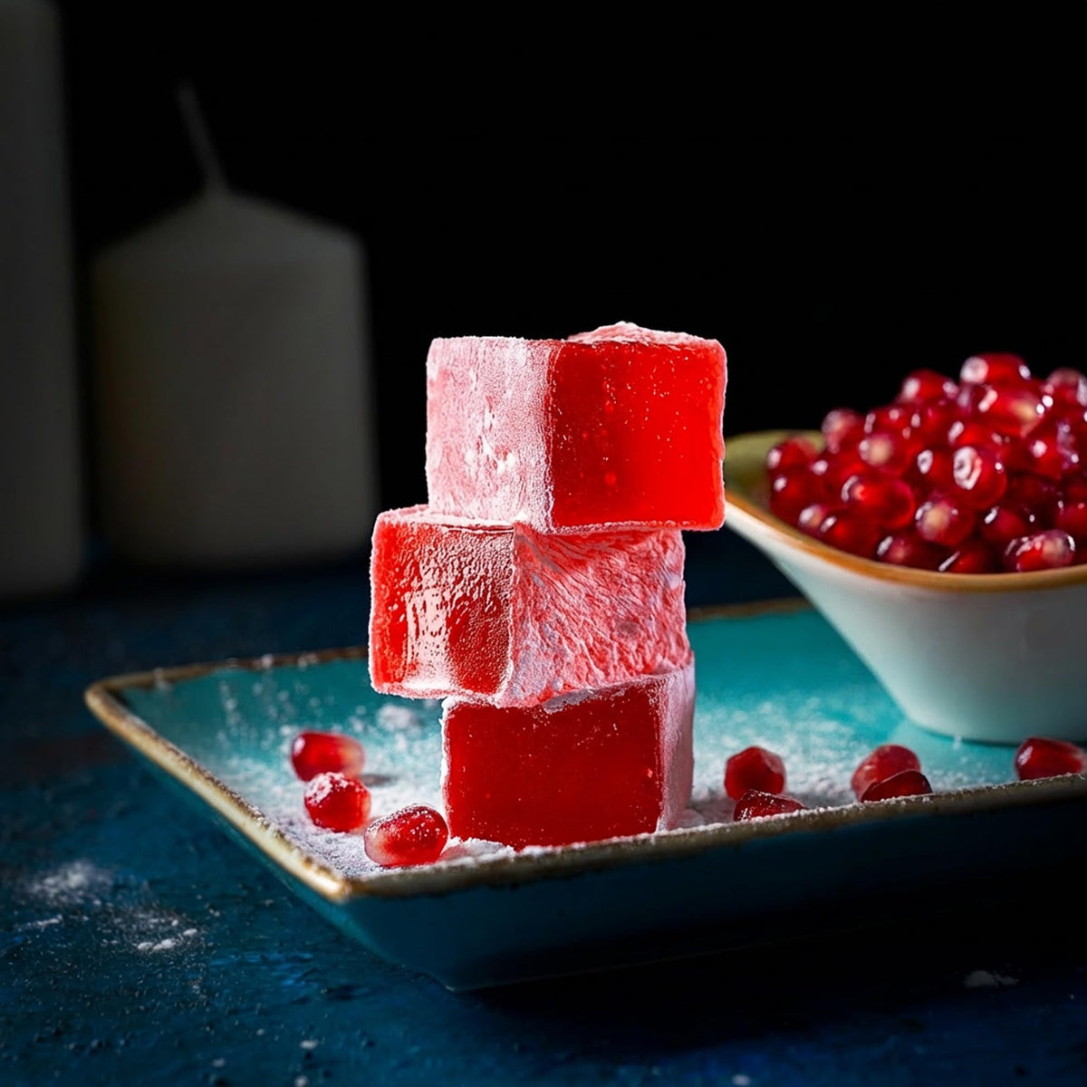 HazerBaba Turkish Delight Candy Pomegranate, 16 Oz (Pack of 1), Dulces