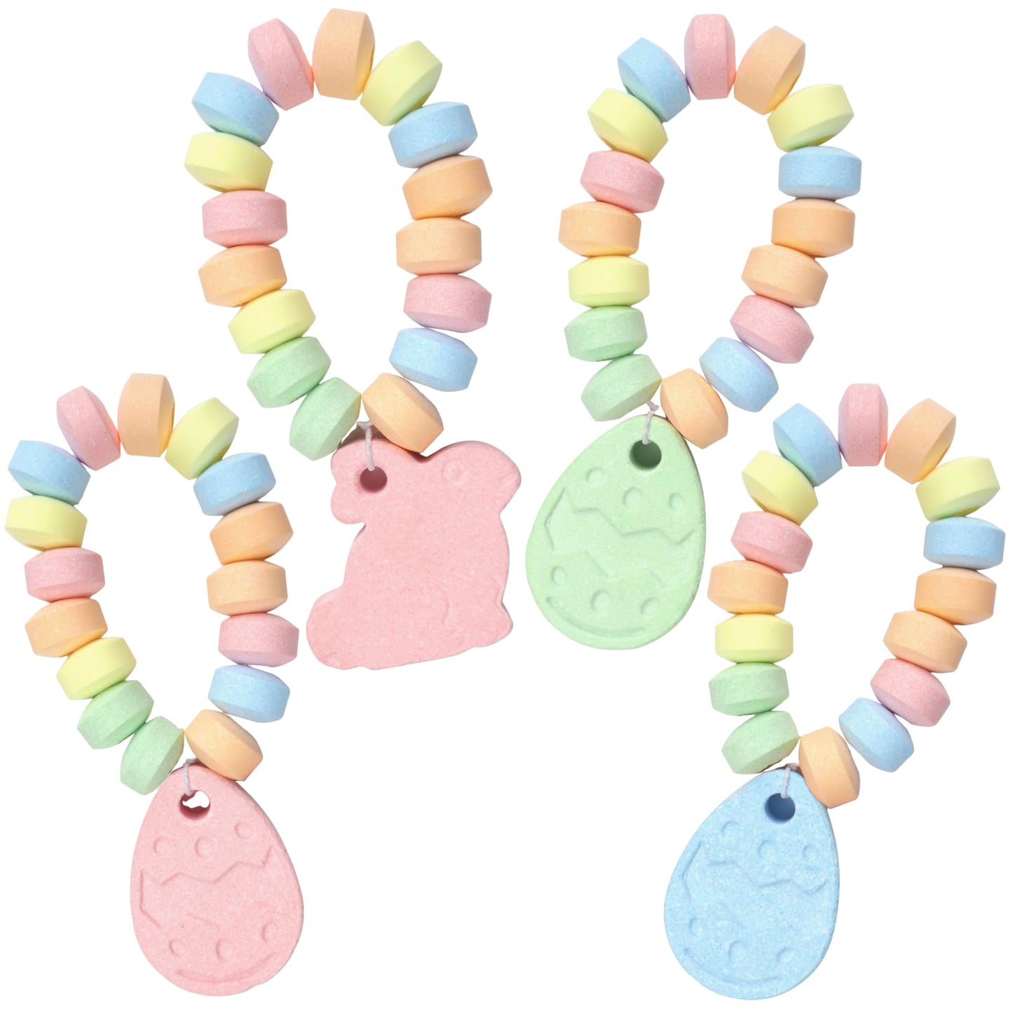 Easter Candy Bracelets, Individually Wrapped Edible Jewelry for Baskets, Egg Fillers and Hunts, 20 Count