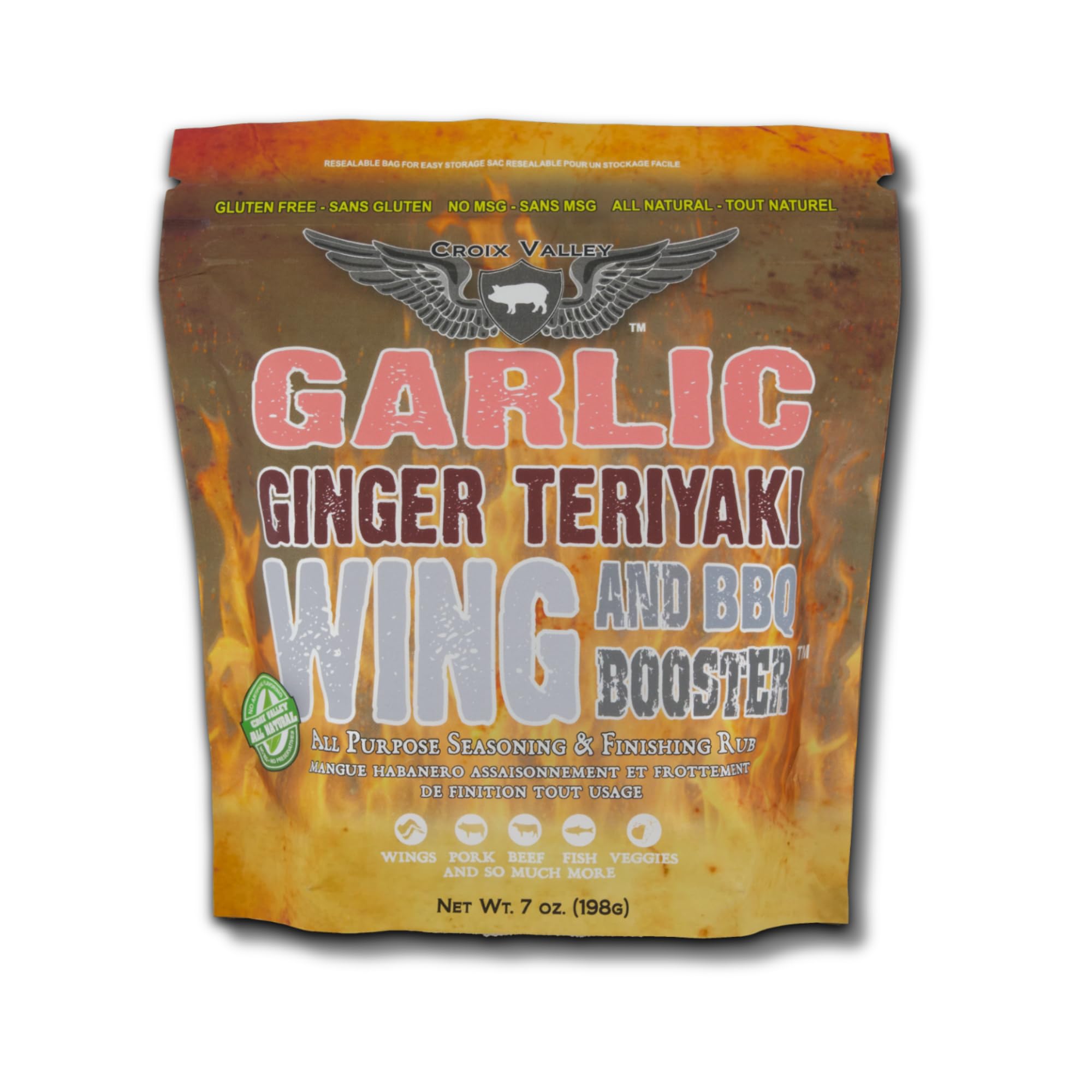 Croix Valley Garlic Ginger Teriyaki Wing & BBQ Booster™ Teriyaki Wing Seasoning - Sweet Soy Ginger Spice for Wings, Rice Bowls & Stir Fry - 3 Pack (7