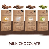 Jelina Chocolatier | 8 Pack Milk Chocolate Bar with Maple Crunch | Fair Trade Chocolate | Imported, Non-GMO, Natural Chocolates - 3.52 Ounce Each