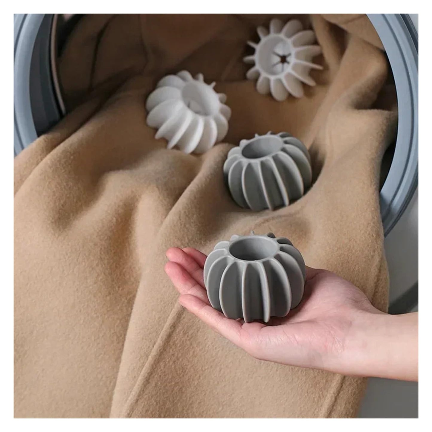 Reusable Silicone Laundry Balls, Pet Hair Remover and Catcher for Washing Machine, Anti-Tangle Clothes Cleaning Tool for Household Use(White 10PCS)