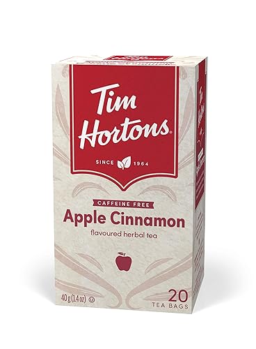 Tim Hortons Apple Cinnamon Herbal Tea, 20 tea bags, 40g (1.4oz), imported from Canada