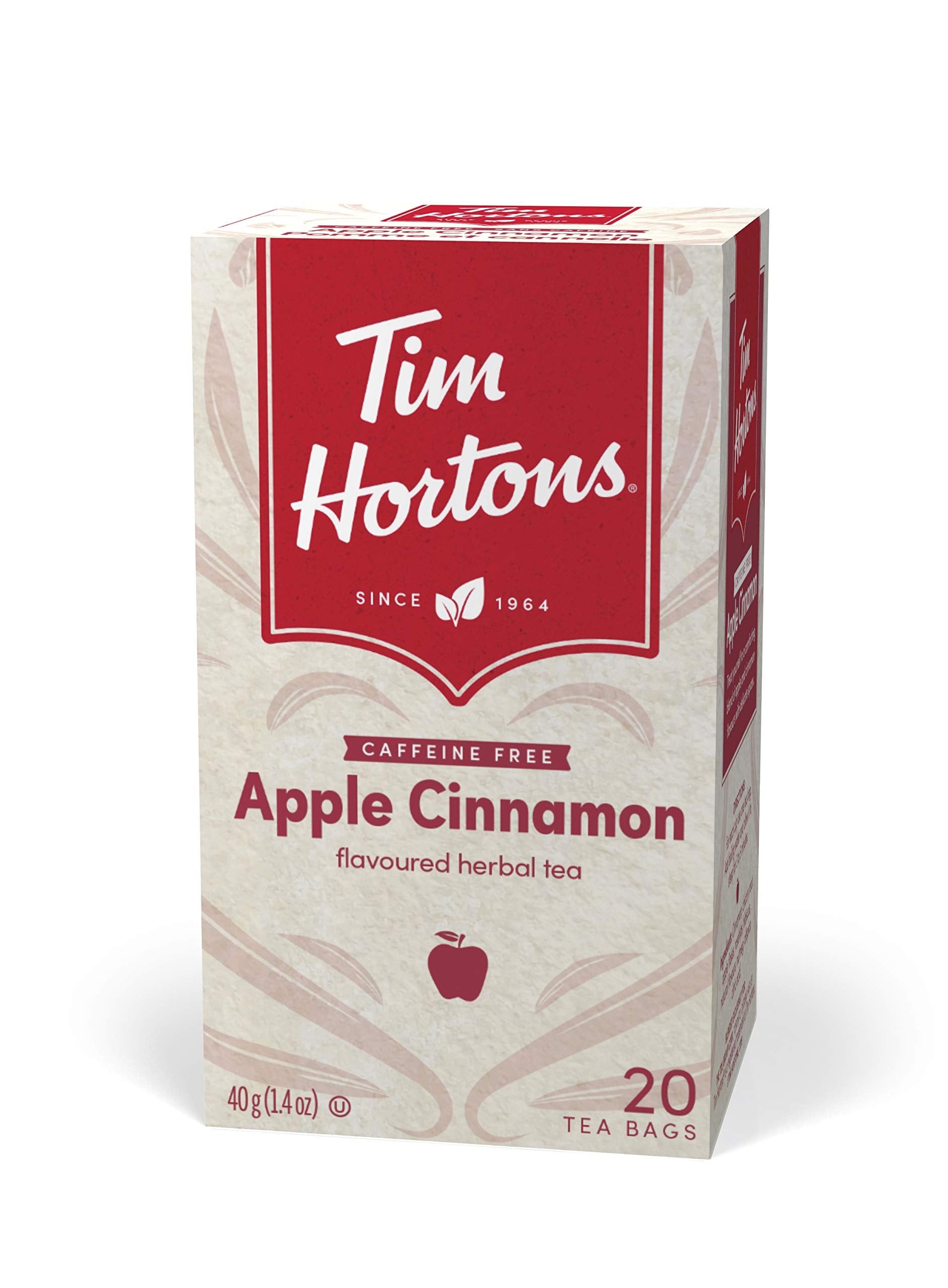 Tim Hortons Apple Cinnamon Herbal Tea, 20 tea bags, 40g (1.4oz), imported from Canada