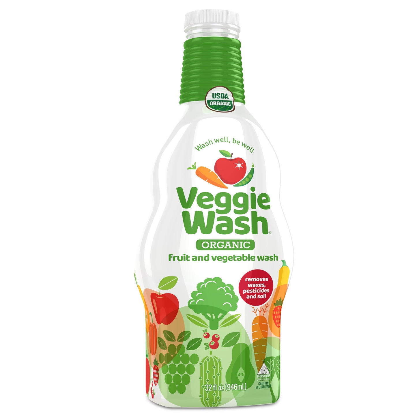 Veggie Wash Organic Fruit and Vegetable Wash Refill, Certified Organic, Ideal for Cleaning Produce, 32 Fluid Ounce, Pack of 2